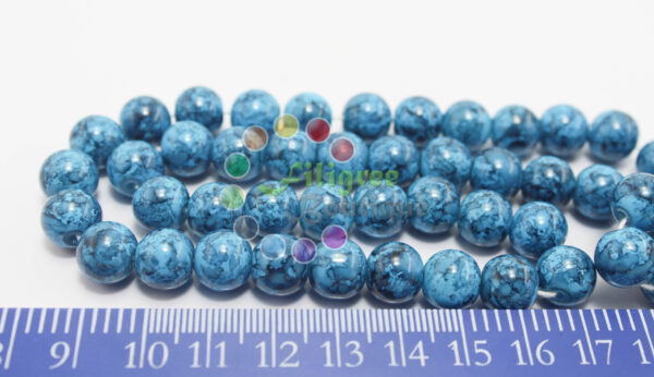 Glass Bead -  Blue - 10mm - 20 beads in a pack