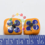 Flat Flower Glass Beads - Yellow - 15x15mm