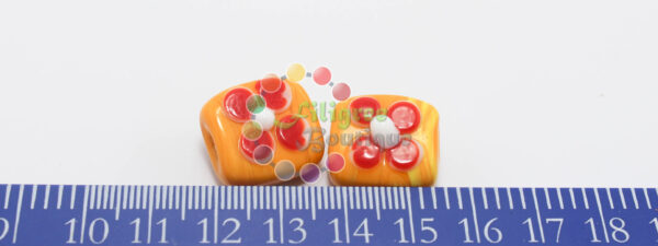 Flat Flower Glass Beads - Yellow - 15x15mm