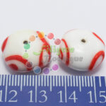 Red & White Mix Glass Beads - 15mm