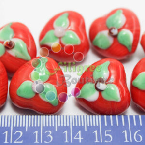 Heart Shape Bead - Red Colour - 20x20mm