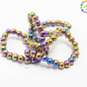 4mm Mardi Gras Beads, Electroplate Glass Bead Strands
