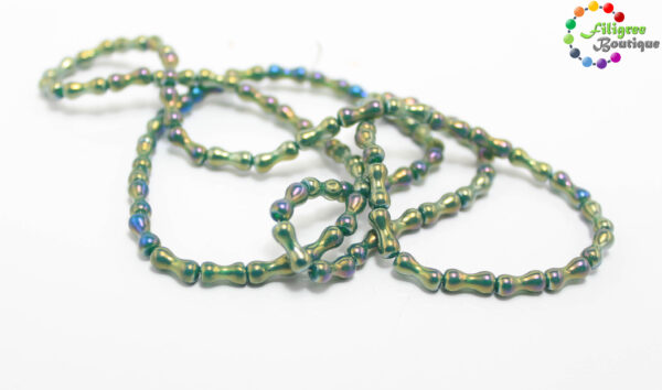 8x3.5mm ; Bone Shape; AB Plated Glass Pearl