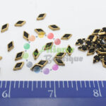 5x6 mm - Diamond Shape -  Kundan Stone - Black - 5 gram pack