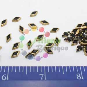 5x6 mm - Diamond Shape -  Kundan Stone - Black - 5 gram pack