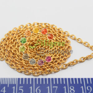 Brass Metal Chain-  Gold Chain - 3mm Oval Loop -  1000mm in a pack