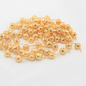 5mm Metal Beads Chain Gold -1meter Chain