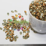 7x5mm Drop Rhinestone Cabochons - Gold (10gm pack)