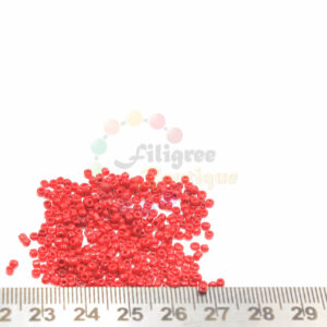 1mm seed beads (K)- Opaque Tomato Red
