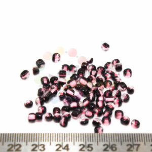 4mm Pony beads- Two Tone pink n black