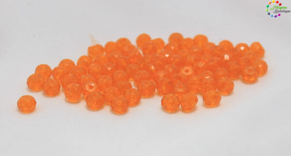 8mm Acrylic Crystal Bead-orange-10 Gram Pack