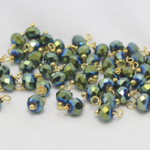 5-mm -Electroplated Green Lorails Gold Loop-5gram Pack