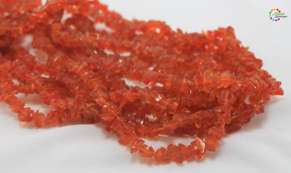 Glass Chip Beads ,With Hole/Drilled 10 Gram Pack Orange