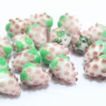 Strawberry Shape Glass Beads -White&Purple